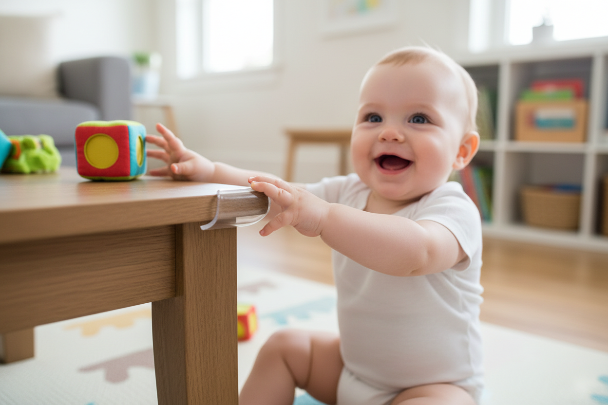 non bord des tables genre les coins , donc bb heureux car peut jouer mm a cote d'une table car le coin ets protégé 